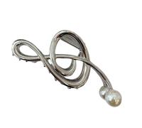 Music Note Hair Clip - 12x5.5cm Treble Clef Metal Claw, Fancy Musical Score Hairpin, Non Slip Pearl Ornament, Strong Hold Styling Accessory - For Women Girls Daily Life Party Decoration