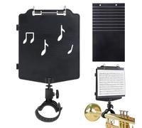 Music Note Stand, Lightweight Music Book Stand, Adjustable Sheet Holder, Portable Organizer for Flute, Trumpet, Clarinet, Oboe, Sturdy Iron Construction, 22.5x17.5x5cm