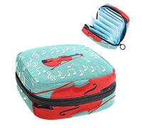 Music Notes - Bolsa portátil para violín, bolsa de almacenamiento de tampones para servilletas sanitarias, Varios colores, 4.7x6.6x6.6 in/12x17x17 cm