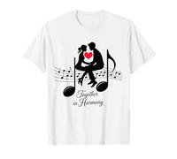 Music Notes Couple Love Design Together in Harmony Camiseta