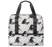 Music Notes Dachshund Dog - Bolsa deportiva de lona para mujeres, hombres, niños y niñas, 21 L, para fin de semana, para viajes, gimnasio, yoga, color, Big, Organizador de bolsas