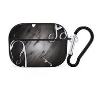 Music Notes - Funda protectora para AirPods Pro 2, a prueba de golpes, carcasa dura para mujeres y hombres, compatible con Airpod Pro Case 2ª/1ª generación con llavero, color negro