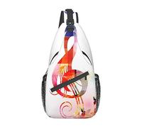 Music Notes G-Clef Flower Sling Bag para Mujeres Hombres Crossbody Mochila Senderismo Viaje Mochila Pecho Bolso de Hombro