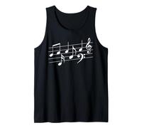 Music Notes Key Treble Clef Pentagram Camiseta sin Mangas
