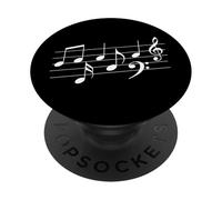 Music Notes Key Treble Clef Pentagram PopSockets PopGrip Adhesivo