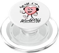 Music On World Off - Auriculares de corazón con diseño de Personaje Retro PopSockets PopGrip para MagSafe