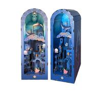 Music Park Kit de rincón de libros, rompecabezas de madera 3D para adultos, ciudad submarina Atlantis con luz de sensor, rompecabezas para adultos y kits de modelo de madera para adultos, regalo de
