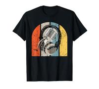 Music Podcaster Contenido Streamer Retro Auriculares Micrófono Camiseta gráfica económica