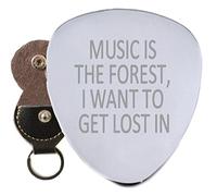 Music Poem - Púa de guitarra de acero grabada en llavero