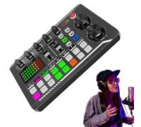 Music Production Equipment | Podcast Production Gear | Mobile Audio Mixer | Mixing Board For Tablets | Computer Audio Mixer | Live Sound Equipment F998 Audio Mixer for Mobile Phones, Computers