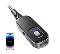 Music Receiver for Car, Type-C Music Aux, 3,5 mm Receptor, Music Transmitter, Low Latency Wireless Transmitter Noise Cancelling Long Range Audio Adapter for Headphones