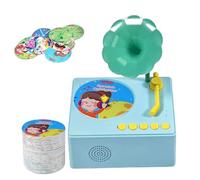 Music Record Player Toy, Sensory Musical Storytelling Phonograph, Educational Music Box, Phonograph, 96 Cards Music Toy, Interactive Music Player for Children, Boys, Girls, 3-6 Years Old