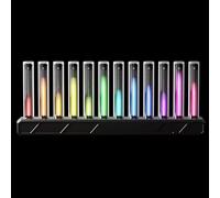 Music Rhythm Recognition LightAudio Spectrum Analyzer Display, LED Music Rhythm Sync Light, Kinds of Dynamic/Color Adjustable, with 12 Nixie Tube, for Desktop, Studio, Gaming Room(Black)