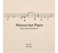 Music Sheets 100 Pages 8.5”×8.5” Music Staff Loose Leaf Sheets, Wide Staff Blank Manuscript Paper, Music Standard Manuscript Paper for Musician and ... of Music Pocket 100 pages 10 Staves per Page