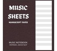 Music Sheets 200 Pages 8.5”×8.5” Music Staff Loose Leaf Sheets, Wide Staff Blank Manuscript Paper, Music Standard Manuscript Paper for Musician and ... of Music Pocket 200 pages 10 Staves per Page