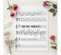 Music Sheets 200 Pages 8.5”×8.5” Music Staff Loose Leaf Sheets, Wide Staff Blank Manuscript Paper, Music Standard Manuscript Paper for Musician and ... of Music Pocket 200 pages 10 Staves per Page