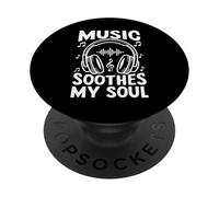 Music Soothes My Soul Vintage Auriculares Amantes de la música PopSockets PopGrip Adhesivo