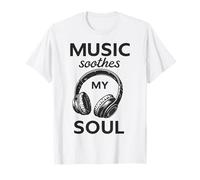 Music Soothes Soul Auriculares Guitarra Vintage Camiseta