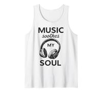 Music Soothes Soul Auriculares Guitarra Vintage Camiseta sin Mangas