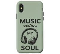 Music Soothes Soul Auriculares Guitarra Vintage Carcasa para iPhone X/XS
