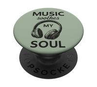 Music Soothes Soul Auriculares Guitarra Vintage PopSockets PopGrip Adhesivo