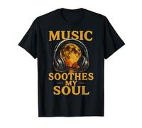Music Soul Auriculares Luna Retro Sonido Curación Camiseta