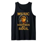 Music Soul Auriculares Luna Retro Sonido Curación Camiseta sin Mangas
