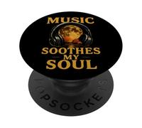 Music Soul Auriculares Luna Retro Sonido Curación PopSockets PopGrip Adhesivo