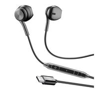 Music Sound - Auriculares Capsula - Auriculares con Cable y micrófono - Compatibilidad USB-C - Detalles metálicos - Color Negro