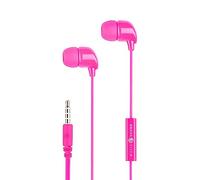 Music Sound | Auriculares Fullcolor in-Ear | Auriculares con Cable Stereo In-Ear con Micrófono, Control Remoto Integrado - Intra-Auriculaires - Jack 3,5 mm - Color Rosa