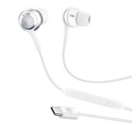 Music Sound - Auriculares In-Ear - Auriculares con Cable y micrófono - Compatibilidad USB-C - Detalles metálicos - Color Blanco