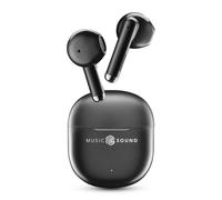 Music Sound Breeze Auriculares Bluetooth Inalámbricos con Funda de Colores y Control Táctil, hasta 20 Horas de Reproducción, Emparejamiento Automático, Negro
