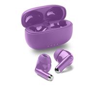 Music Sound Drift Auriculares intrauditivos Bluetooth inalámbricos con Estuche Compacto y Colorido, emparejamiento automático, Controles táctiles, hasta 22 Horas de reproducción, Morado