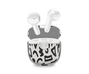 Music Sound | Drip - Auriculares Cápsula Bluetooth - Carcasa Transparente con diseño de Moda - 19H de autonomía - Controles en el Auricular - Fantasía Rayas Color