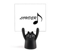 Music Sound Entusiasm Art Deco Fashion Memo Holder Cartoon Black Cat Stand Decoración