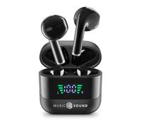 Music Sound, Spark - Auriculares TWS, Bluetooth, inalámbricos, Pantalla LED, Play Time 30 Horas, emparejamiento automático, Controles táctiles en los Auriculares, Negro