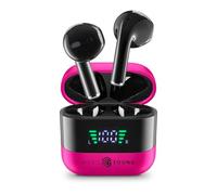Music Sound, Spark - Auriculares TWS, Bluetooth, inalámbricos, Pantalla LED, Play Time 30 Horas, emparejamiento automático, Controles táctiles en los Auriculares, Rosa