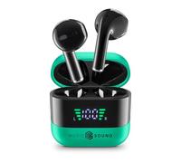 Music Sound, Spark - Auriculares TWS, Bluetooth, inalámbricos, Pantalla LED, Play Time 30 Horas, emparejamiento automático, Controles táctiles en los Auriculares, Verde