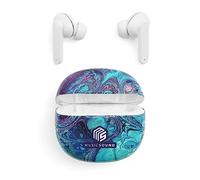 Music Sound | TWS in Ear | Intra-Auriculaires Stereo Bluetooth Wireless con Estuche de Carga - 5 Horas de Batería - Control Táctil y Led de Batería - Fantasia Líquido