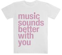 Music Sounds Better with You Camiseta Blanca De Manga Corta para Niños