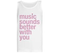 Music Sounds Better with You Camiseta Blanca Sin Mangas para Mujer