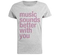 Music Sounds Better with You Camiseta De Manga Corta De Mujer Gris