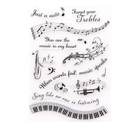 Music Speaks Melody Just a Note Singing Music in My Heart Sellos de goma transparentes para hacer tarjetas de Navidad, decoración y álbumes de recortes, sellos de goma para manualidades