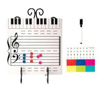 Music Staff Dry Erase Board - Pizarra blanca magnética de doble cara para piano, portátil, kit de lecciones de piano, incluye rotulador, para niños, estudiantes, hogar, aulas, sala de música