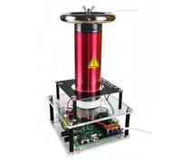 Music Tesla Coil SSTC Tesla Coil Speaker Integrated Arc Solid State Extinguishine Physics Science Education Experiment Model Artificial Lightning Collectible Engine Model for Adult (rojo)