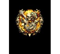 Music Themed Notebook with Skulls, Flames and a Guitar: 8.5 x 11 Blank Lined Notebook Journal - Great Gift for Music Lovers, Birthdays or School