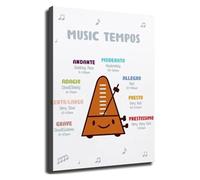 Music Theory Poster Tempo Markings BPM Guide Educational Wall Art for School Band Room Decor(Unframed,12x18inch(30x45cm))
