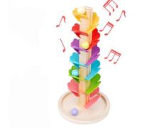 Music Tree Rolling Ball Track, Wooden Music Tree Toy, Colorful Rolling Ball Tower, Interactive Sound Tree Track, for Kid Educational Game (S)