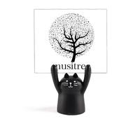 Music Trees Flourish Art Deco Fashion Memo Holder Cartoon Black Cat Stand Decoración