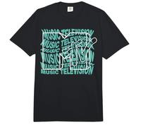 Music TV REPETIDO DETRÁS del Esquema Blanco del Logo Comfort Colors Adult Heavyweight T-Shirt